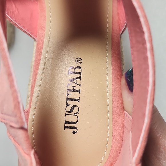 Coral Wedge Sandals Just Fab "Karsey" New In Box size 8 Rope Heel - Picture 9 of 15